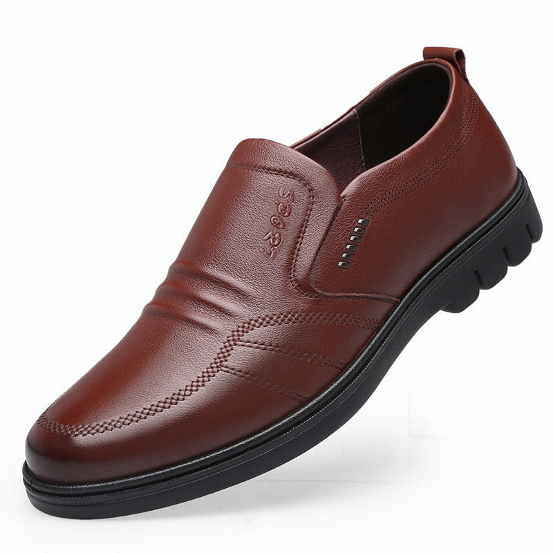 Herren Business-Casual Slipper aus glattem Kunstleder mit stoßdämpfender Gummisohle Drune