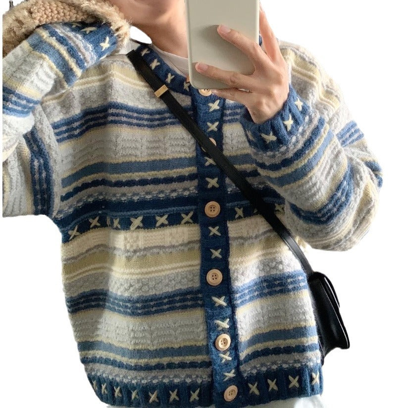 Damen Strickjacke mit einzigartigem Muster Drune