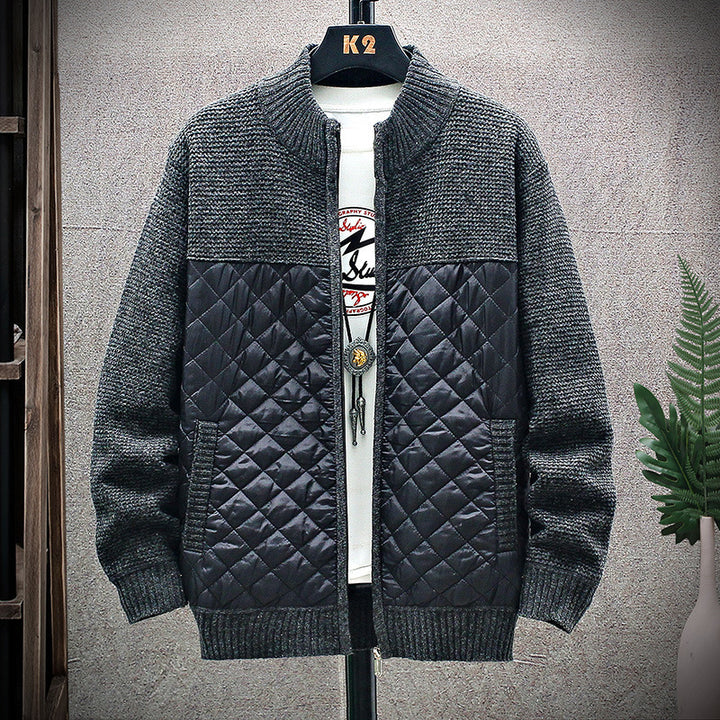 Herren gesteppte Übergangsjacke mit modernem Strickdesign und praktischen Taschen Drune
