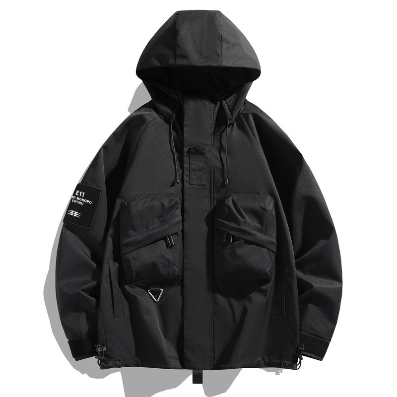 Herren Oversize Utility-Parka mit Kapuze, Multifach-Taschen & wasserabweisender Funktionsmembran Drune
