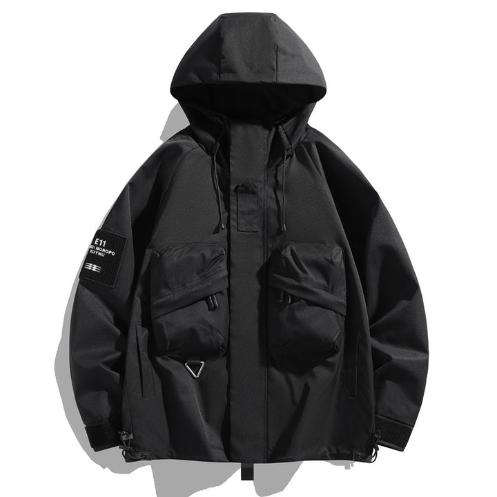 Herren Oversize Utility-Parka mit Kapuze, Multifach-Taschen & wasserabweisender Funktionsmembran Drune