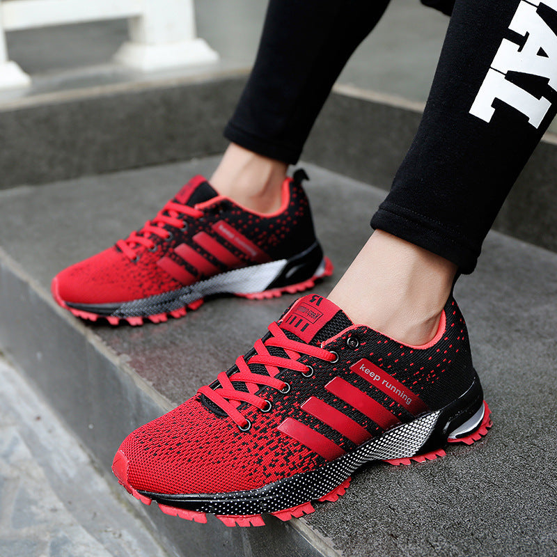 Herren leichte Strick-Running-Sneaker mit integrierter Fersen-Luftkammer und griffiger Trailsohle Drune