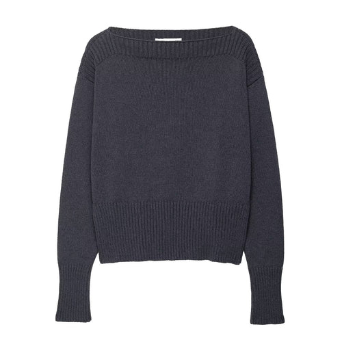 Damen lässiger Pullover mit schickem, weitem Ausschnitt Drune