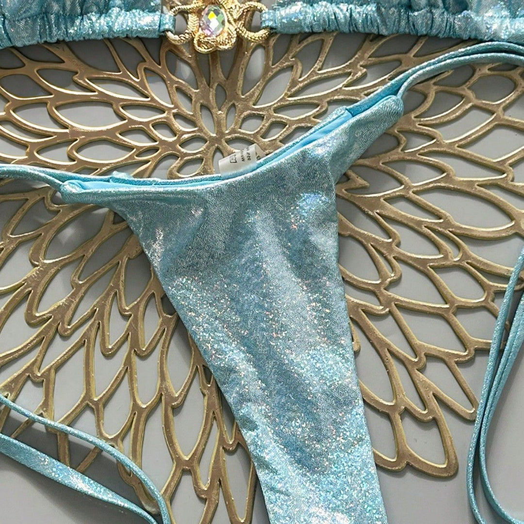 Damen Glänzender Bikini Drune