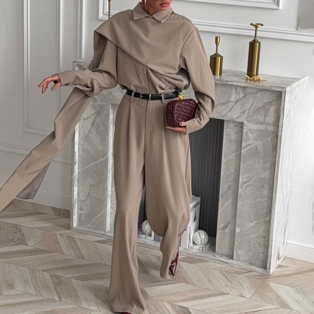 Damen Eleganter Overall mit lässigem Kragen Drune