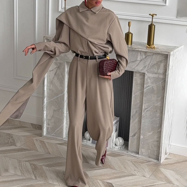 Damen Eleganter Overall mit lässigem Kragen Drune