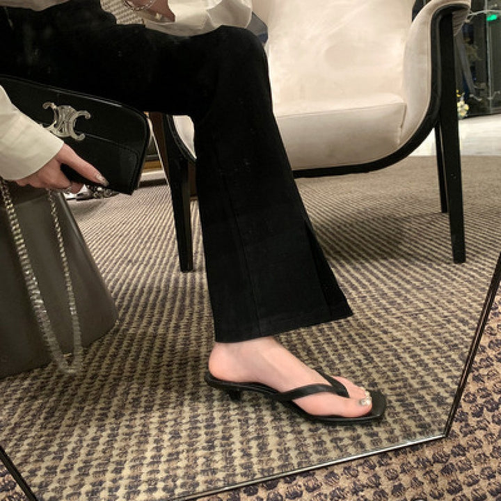 Damen Elegante Offen-Zehen Rutsch-Sandalen Drune