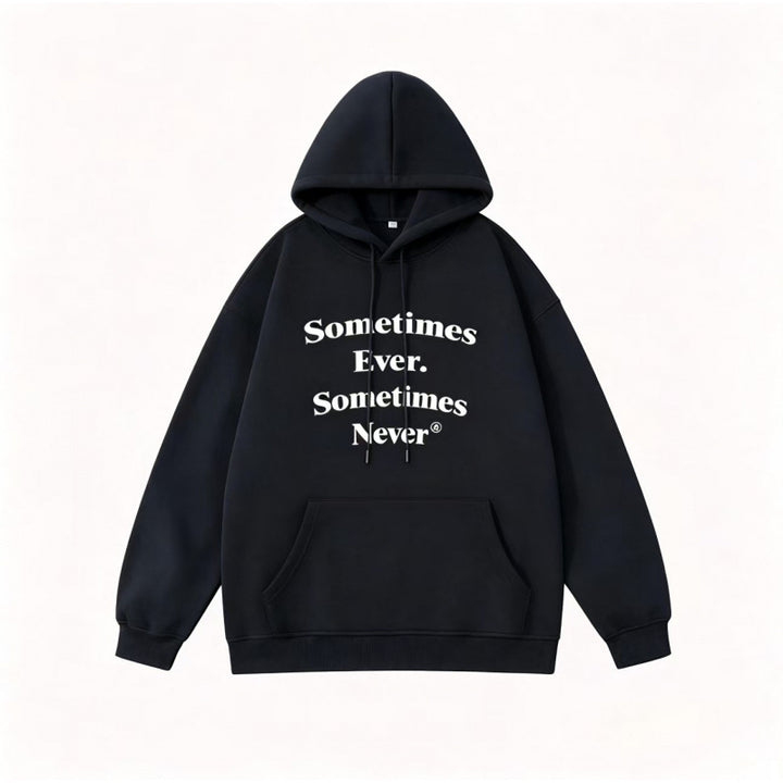 Unisex Oversize-Kapuzenpullover mit Statement-Print und Kängurutasche Drune
