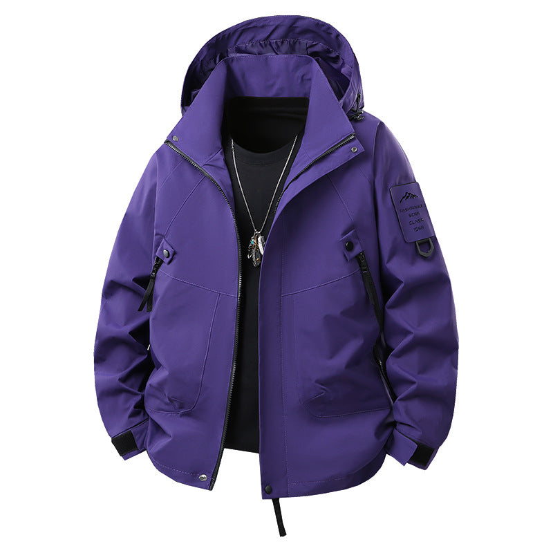 Herren Technische Kapuzen-Softshelljacke mit wasserabweisender Membran, Reißverschluss‑Taschen und verstellbarem Bund Drune