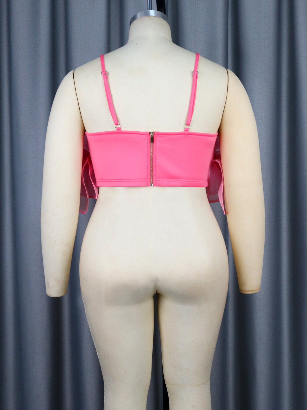 Damen Verspieltes Chiffonoberteil mit voluminösem Rüschendesign Drune