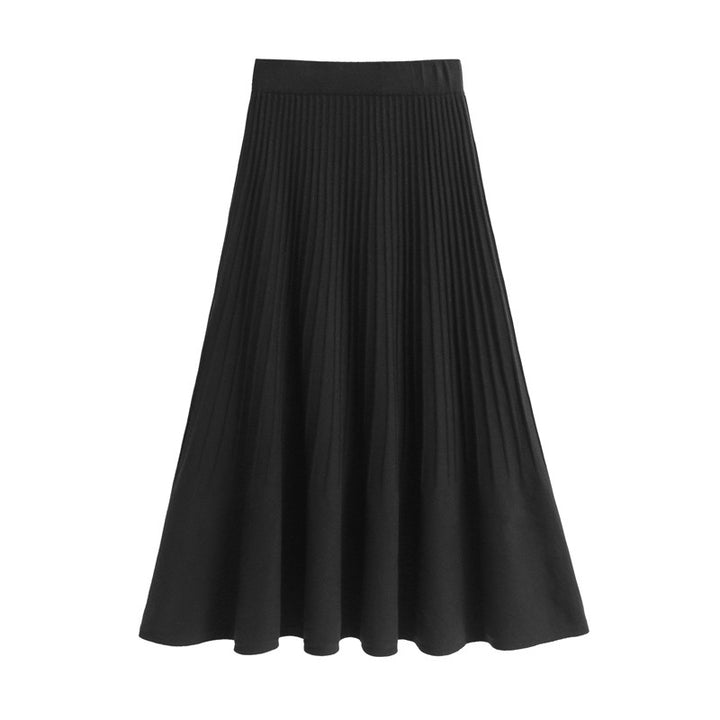 Damen Plissierter A-Linien Rock Drune
