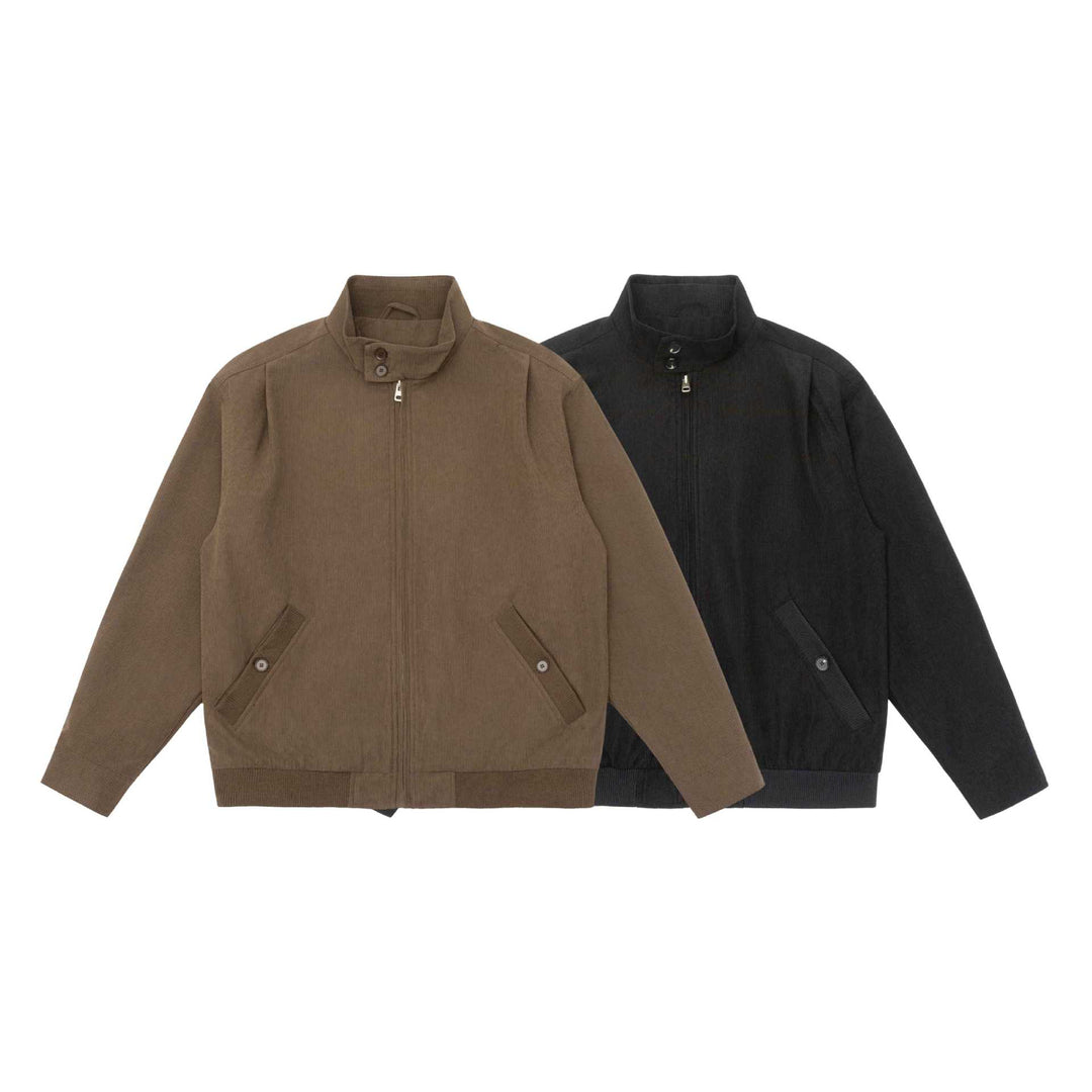 Herren Gepolsterte Jacke im Cord‑Look mit Stehkragen und aufgesetzten Pattentaschen Drune