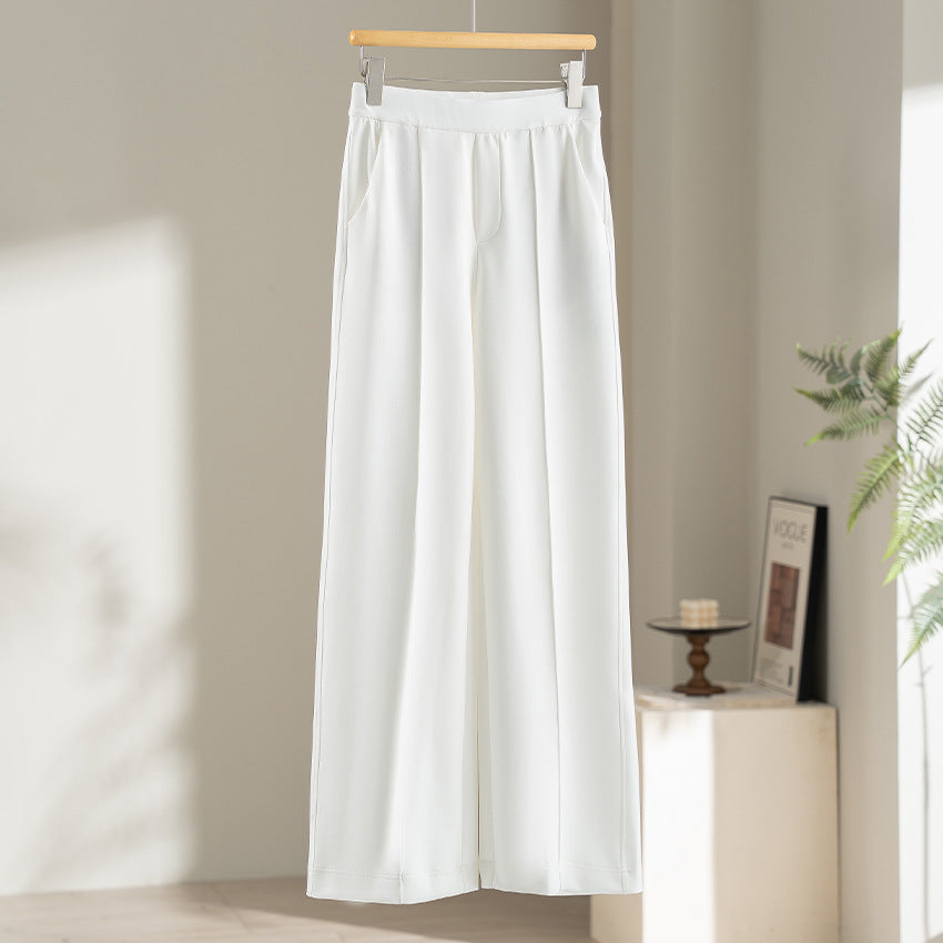 Damen Weite Palazzo-Hose aus Ponte-Jersey mit elastischem Komfortbund und Bügelfalte Drune