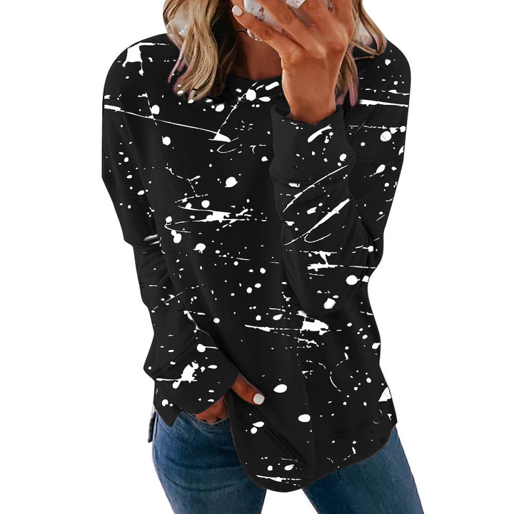 Damen Kreatives Sweatshirt mit Farbklecks-Design Drune