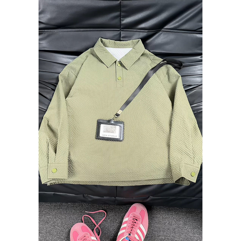 Herren Modische Hemdjacke mit Karo-Design Drune