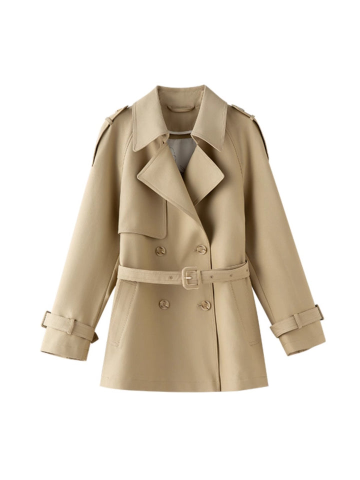 Damen Modische Trenchjacke mit Taillengürtel Drune