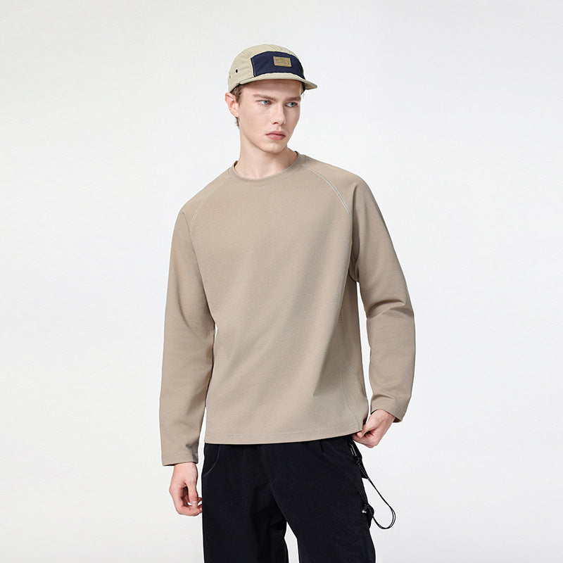 Herren Oversize-Langarm-Sweatshirt mit Raglanärmeln und abgerundetem Saum Drune