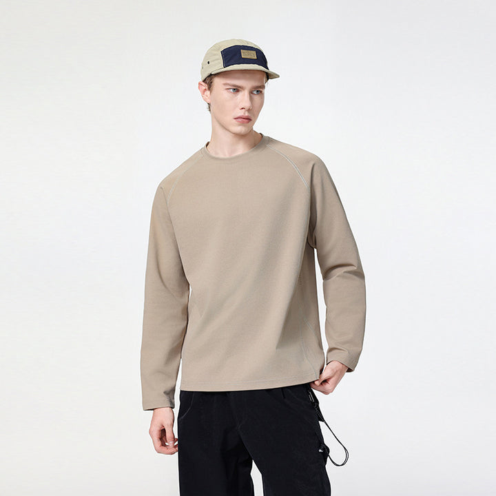 Herren Oversize-Langarm-Sweatshirt mit Raglanärmeln und abgerundetem Saum Drune