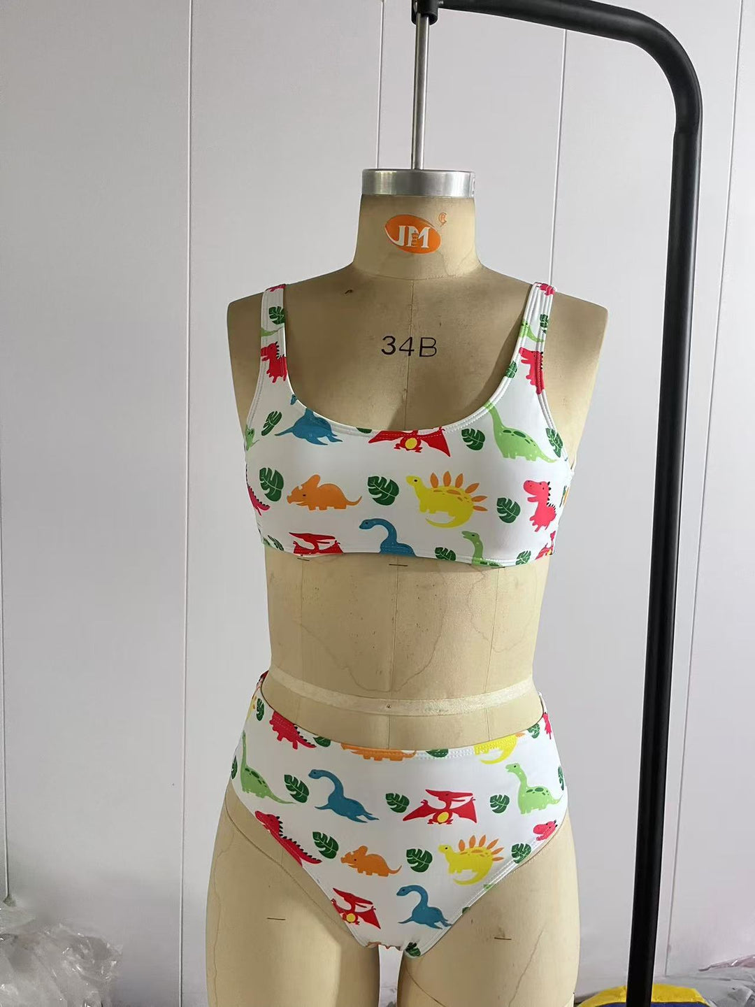 Damen Sport-Bikini mit verspieltem Dinosaurier-Muster Drune