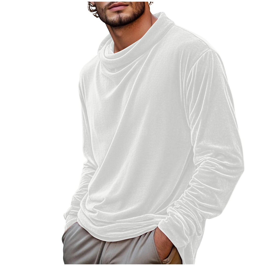 Herren Samt-Langarmshirt mit Schalkragen Drune