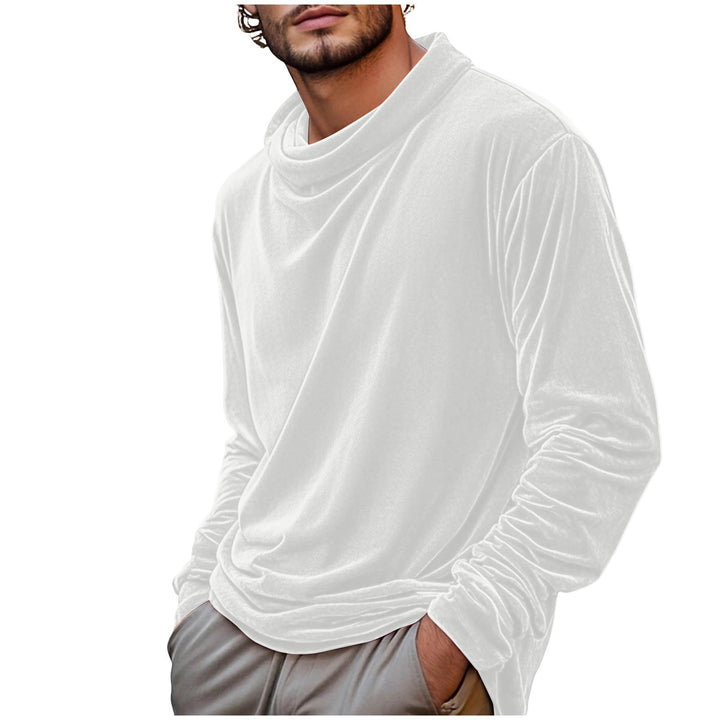 Herren Samt-Langarmshirt mit Schalkragen Drune