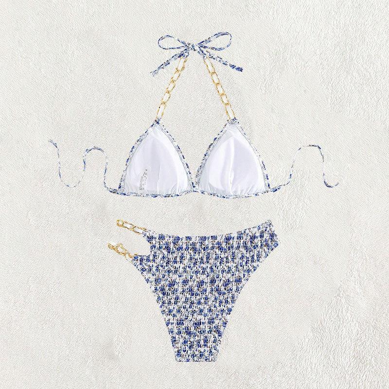 Damen Triangel-Bikini mit eleganten Kettenakzenten Drune