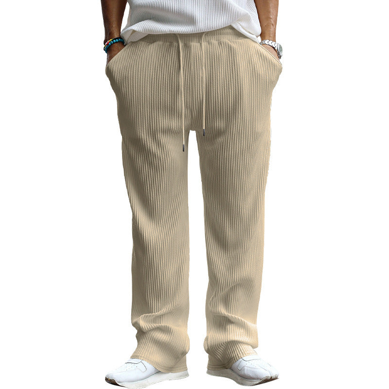 Herren Gerippte weite Freizeithose mit Kordelzug Drune