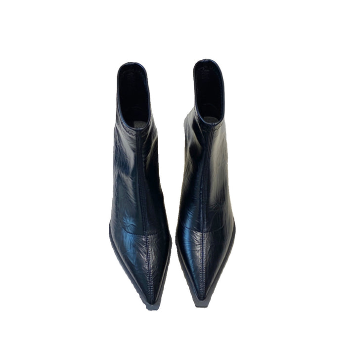 Damen Ankle Boots mit spitzer Zehenpartie und elegantem Blockabsatz Drune