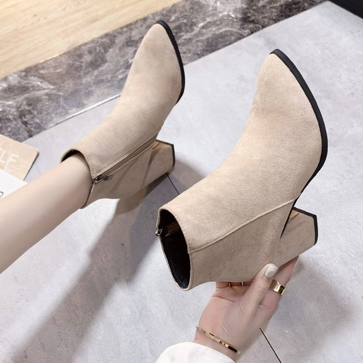 Damen Elegante Stiefeletten mit blockierendem Absatz Drune