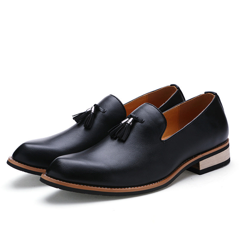 Damen Luxus Loafers aus echtem Leder mit modischen Fransen Drune
