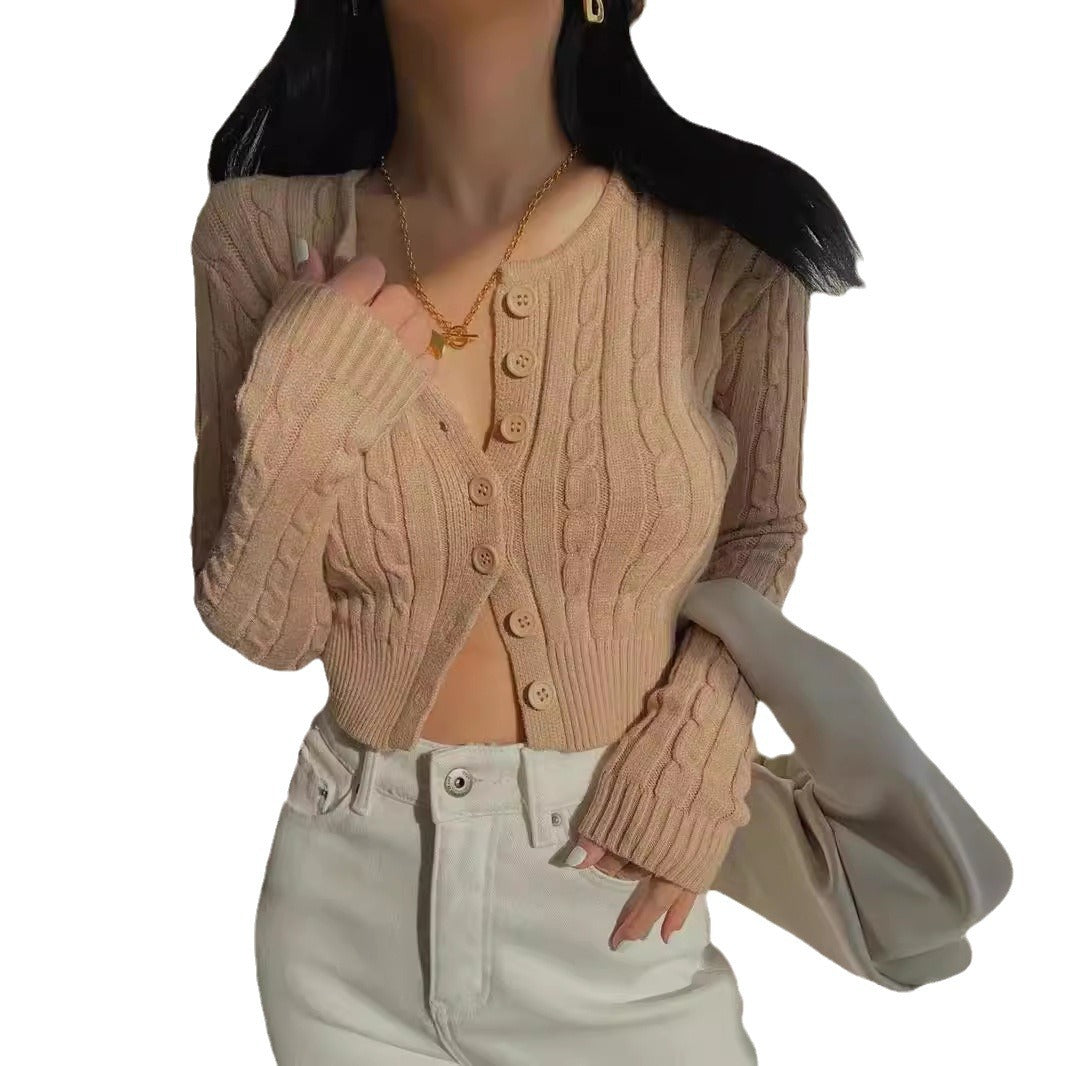 Damen kuschelige Strickjacke mit Knopfdetails und legere Passform Drune