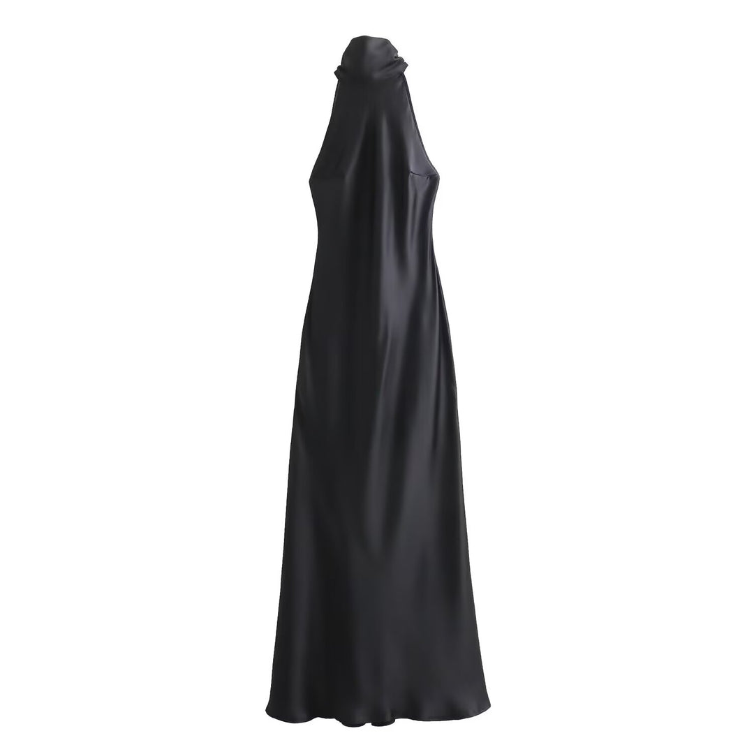 Damen Abendkleid mit hohem Kragen und fließendem Schnitt Drune