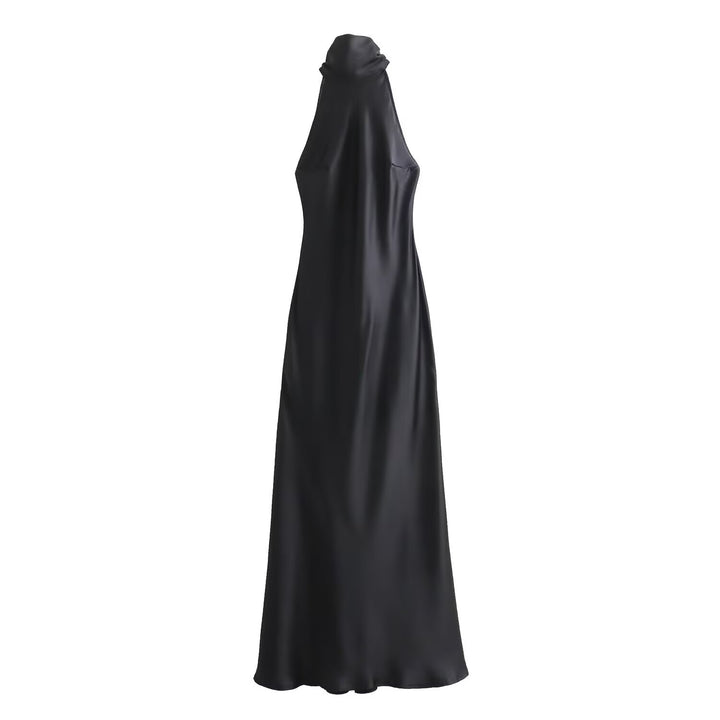 Damen Abendkleid mit hohem Kragen und fließendem Schnitt Drune