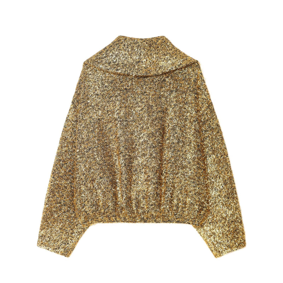Damen Kurz geschnittener Bouclé-Blouson mit Metallic-Effekt und durchgehendem Reißverschluss Drune