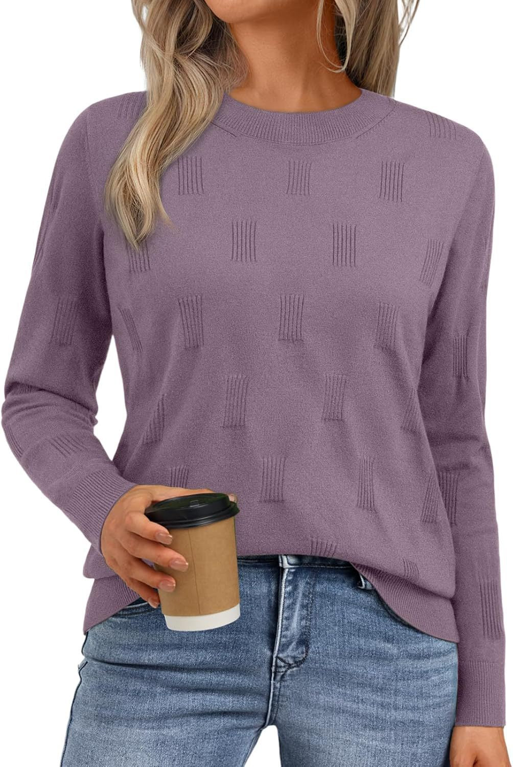 Damen Modischer Strickpullover mit Strukturmuster Drune