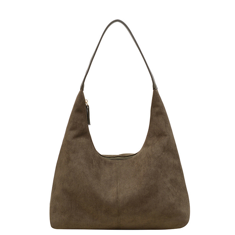 Damen Wildleder-Effekt Slouchy Hobo Tasche Drune