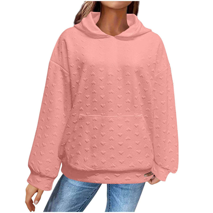 Damen Kapuzenpullover mit strukturiertem Herzmuster Drune