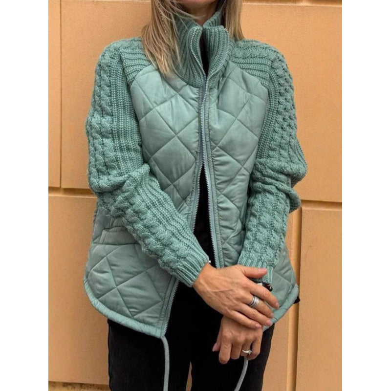 Damen Steppjacke mit Wolldetails Drune