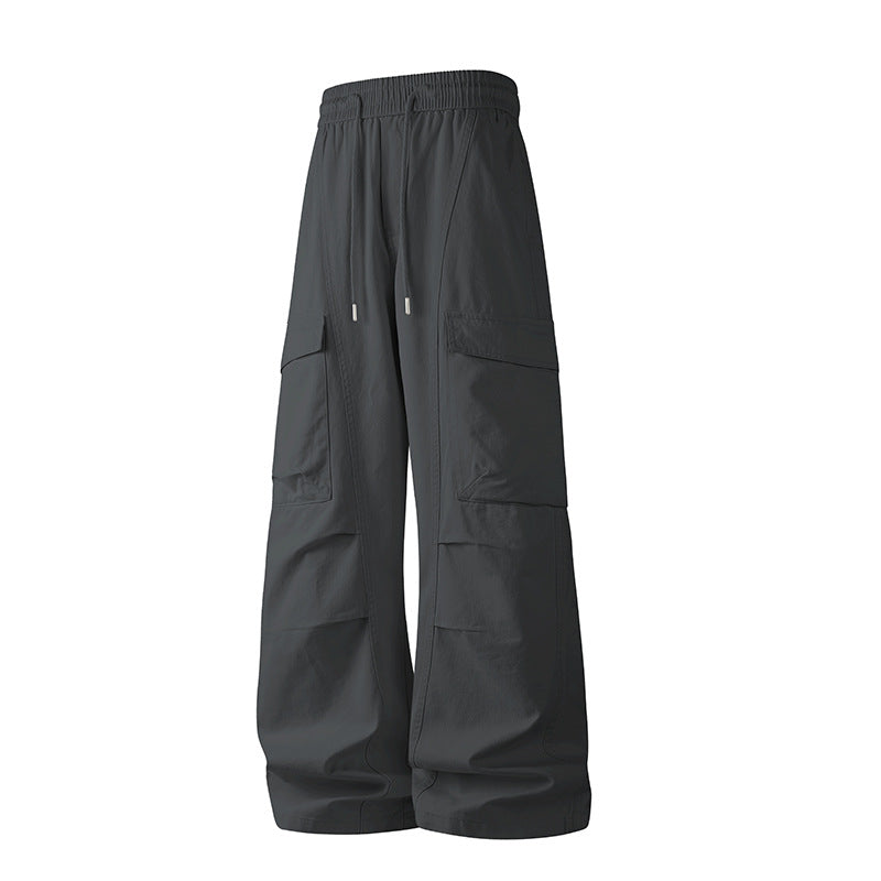 Herren Baggy-Cargo-Hose mit tiefem Schritt, Oversized-Silhouette und aufgesetzten Utility-Taschen Drune