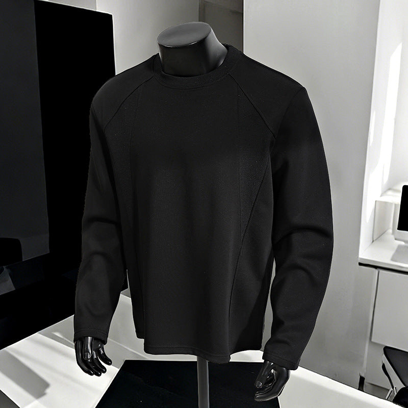 Herren Minimalistisches Langarm-Sweatshirt mit Raglanärmeln und Clean-Cut Rundhals Drune