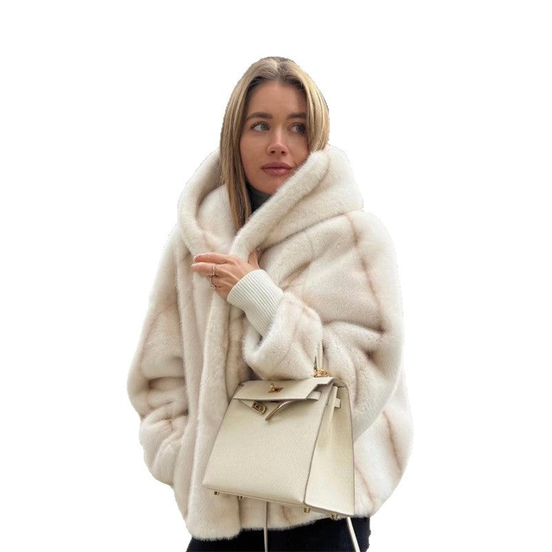 Damen Kuschelige oversized Pelzjacke Drune
