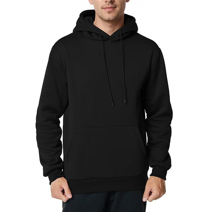 Herren nan minimalistischer Kapuzenpullover mit weichem Fleece-Innenfutter und Kängurutasche Drune