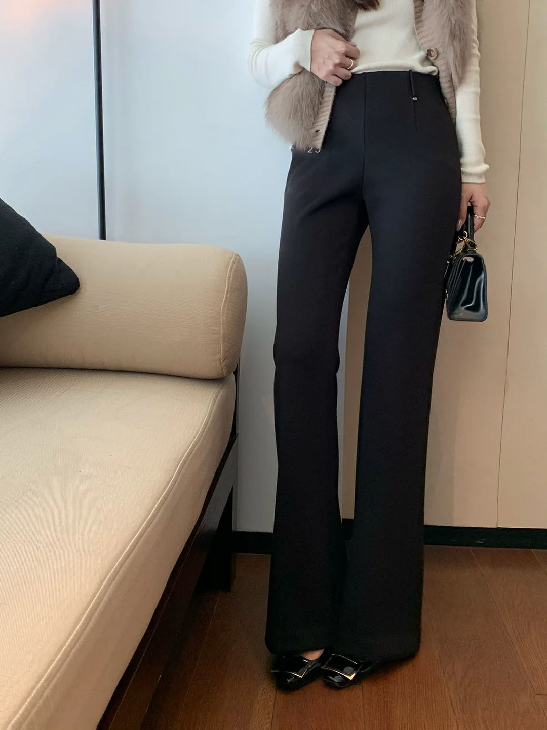 Damen Elegante Flared Hose Drune