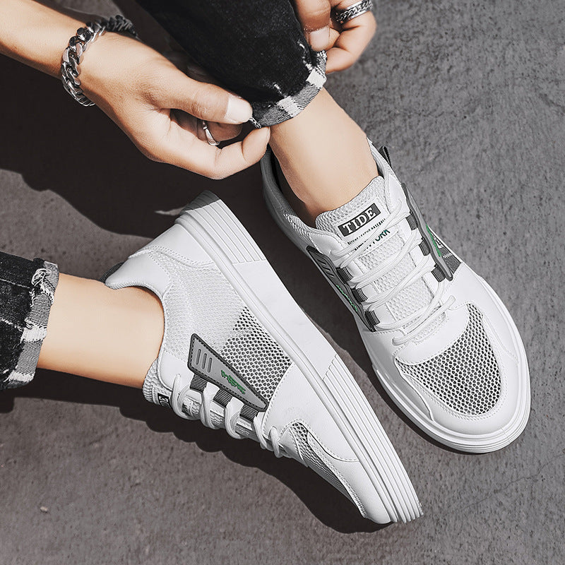 Herren Lässige Plateau-Sneaker mit atmungsaktivem Mesh- und Kunstleder-Mix Drune