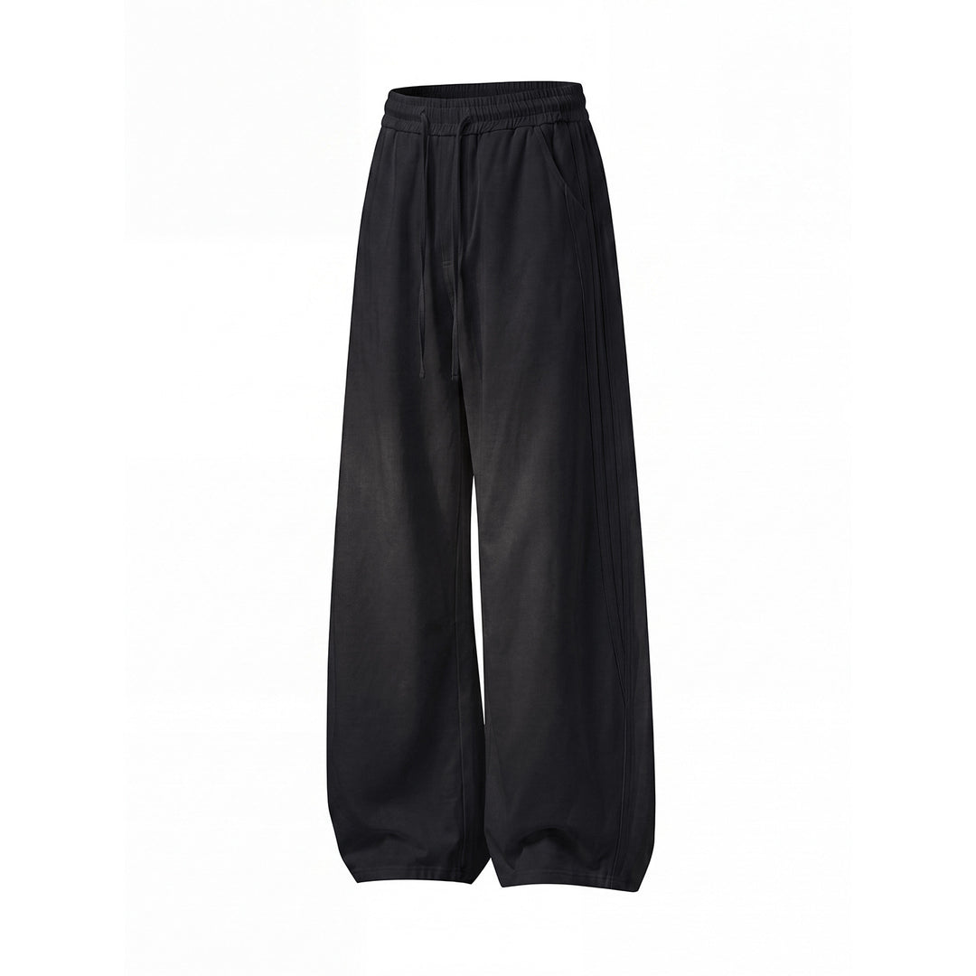 Damen Weite Freizeit-Sweathose mit hoher Taille, Tunnelzug und ballonförmigem Bein Drune