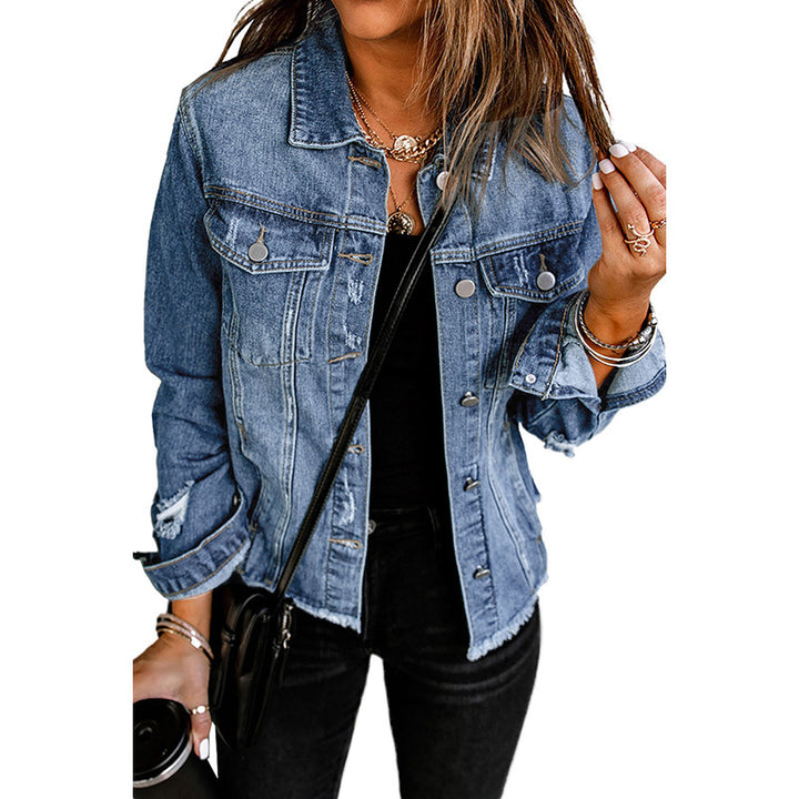 Damen Denim-Jacke mit lässigem Schnitt und funktionalen Taschen Drune