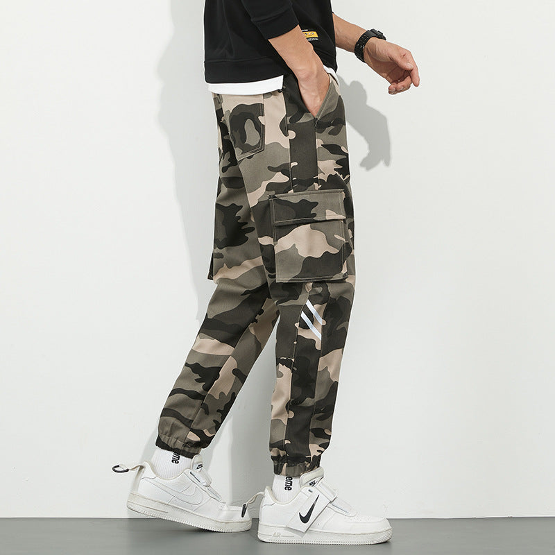 Herren Urbanes Camouflage-Jogger mit Utility-Taschen und elastischem Knöchelsaum Drune