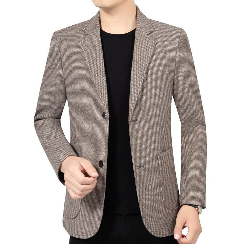 Herren Slim Fit Sakko mit feiner Struktur und klassischer Knopfleiste Drune