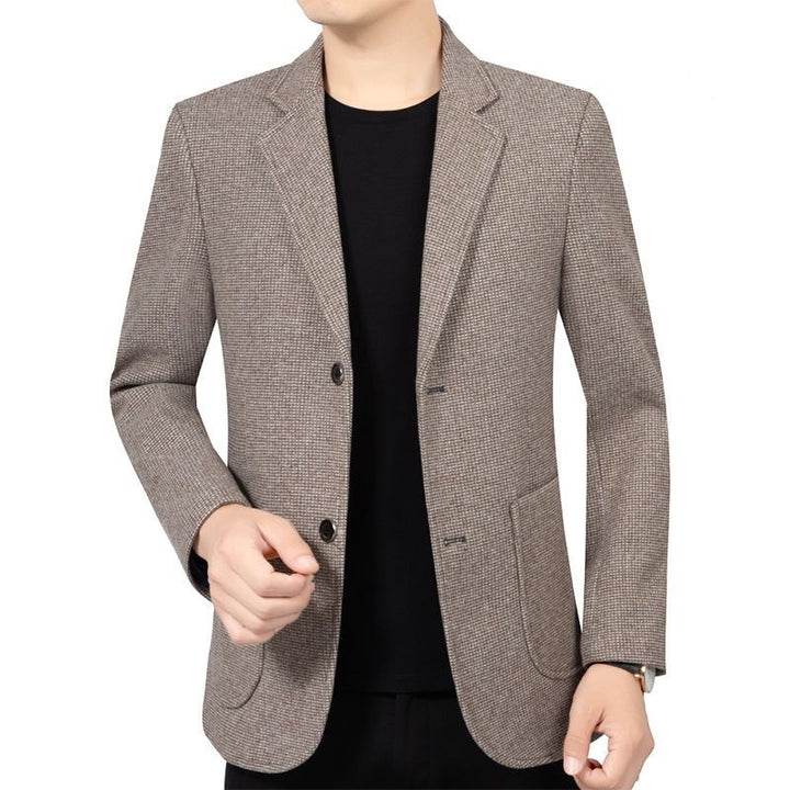 Herren Slim Fit Sakko mit feiner Struktur und klassischer Knopfleiste Drune