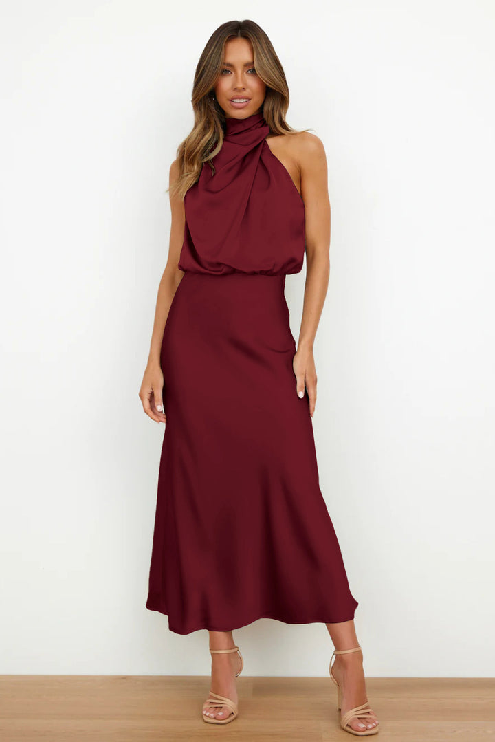 Damen Maxikleid mit Wickeloberteil Drune